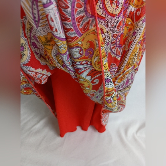 ENFOCUS WOMEN Artistic Preppy Clueless Paisley‎ Print Red Dress (#229) - Picture 5 of 10